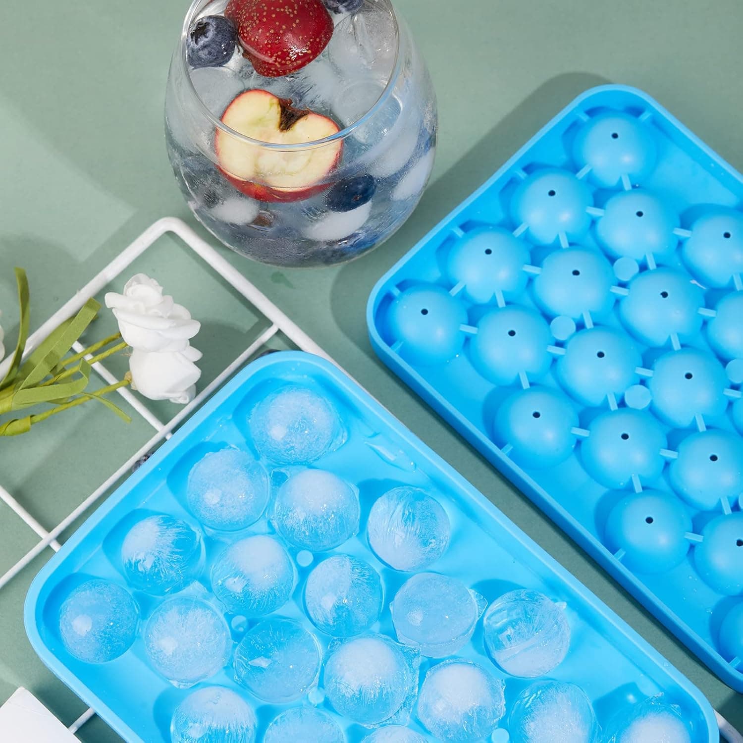 25-Cavity Silicone Ice Ball Trays, 2-Pack detail view 5
