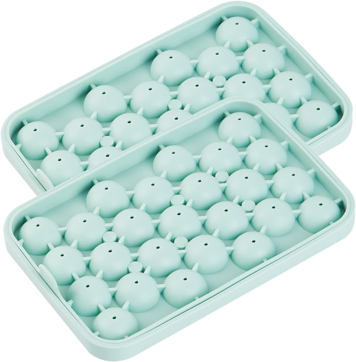 Obsoorth green two-part silicone trays for making small round ice balls