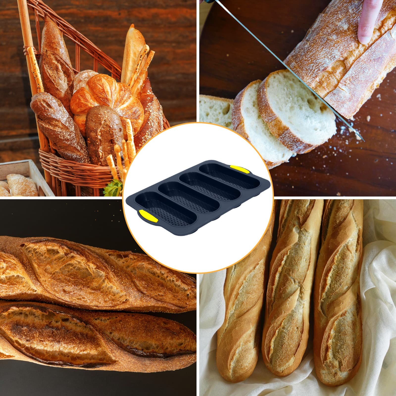 Bread styles suited to the Obsoorth four-cavity silicone loaf pan