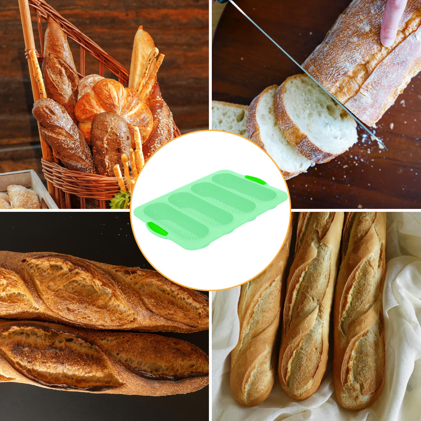Bread styles suited to the Obsoorth aqua green silicone loaf pan
