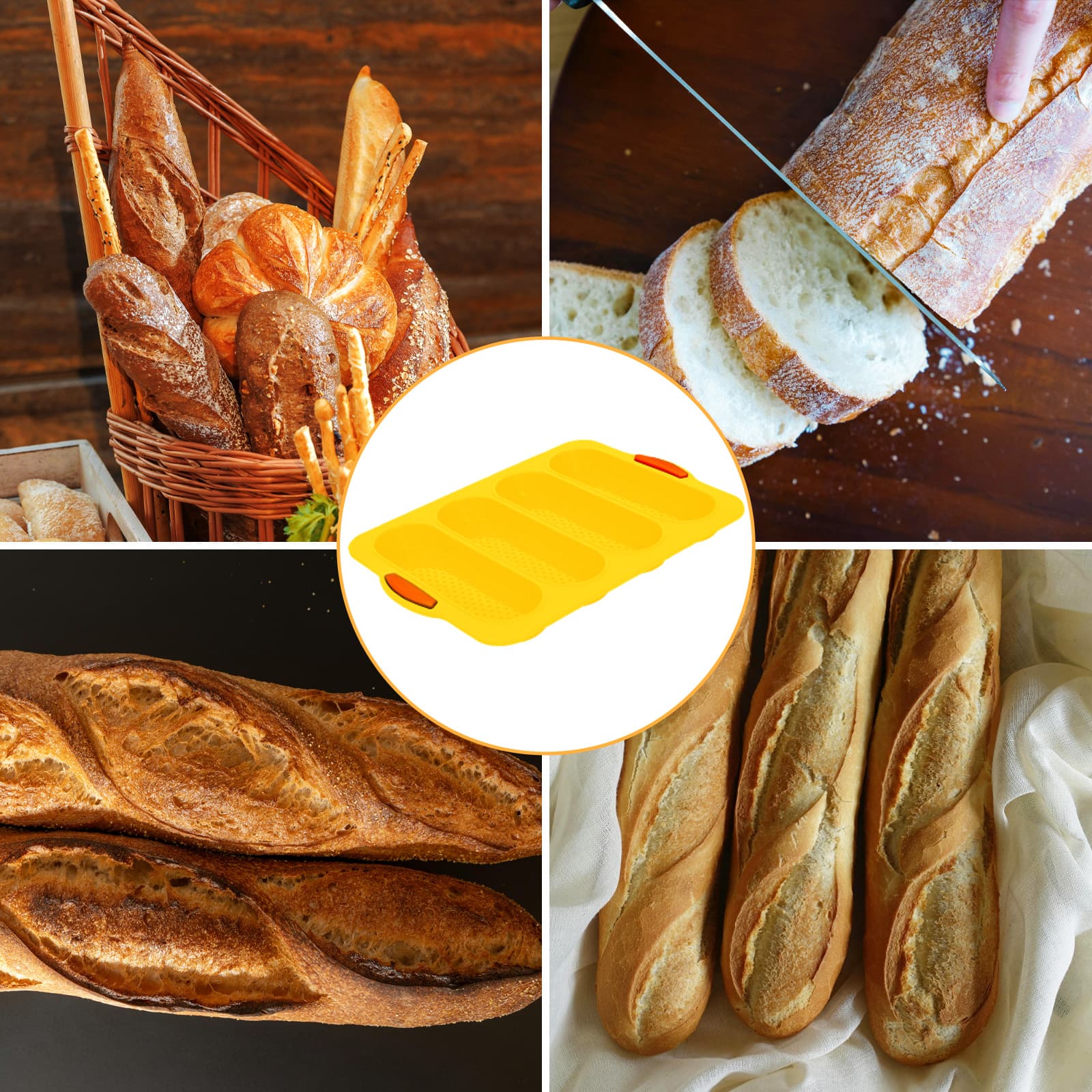 Bread styles suited to the Obsoorth yellow four-cavity silicone loaf pan