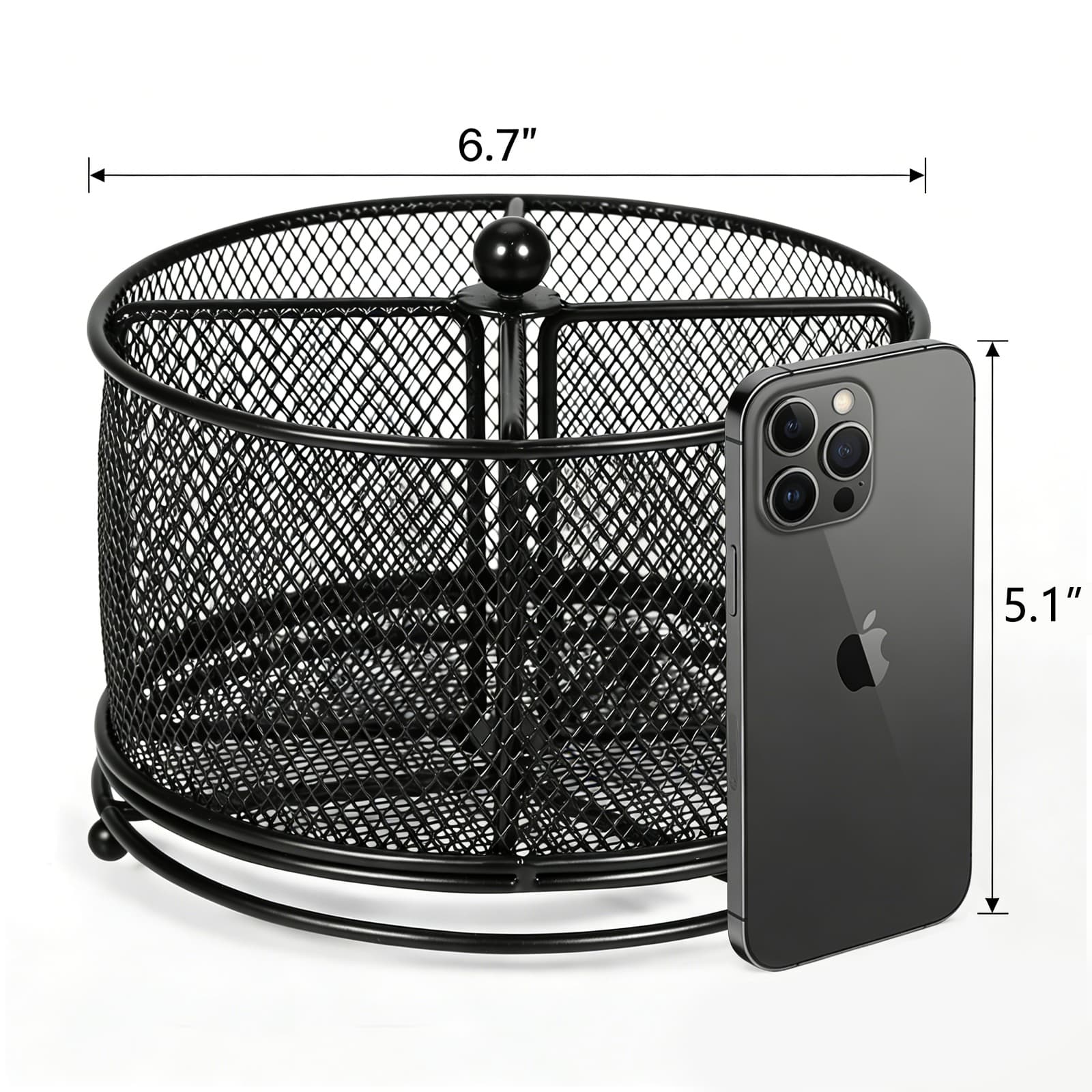 Dimensions of the Obsoorth round rotating mesh organizer