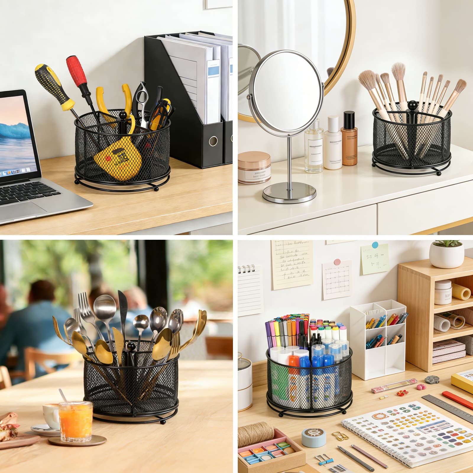 Obsoorth rotating organizer used for tools brushes utensils and art supplies