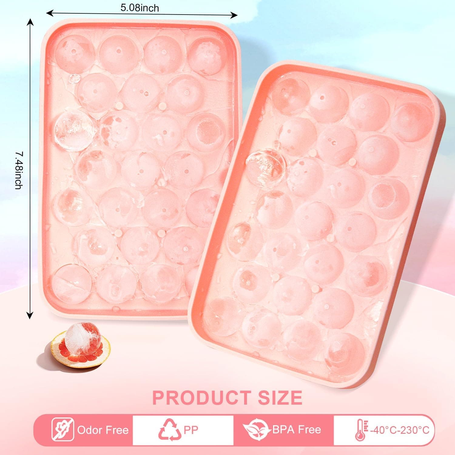 Obsoorth pink round ice ball tray detail
