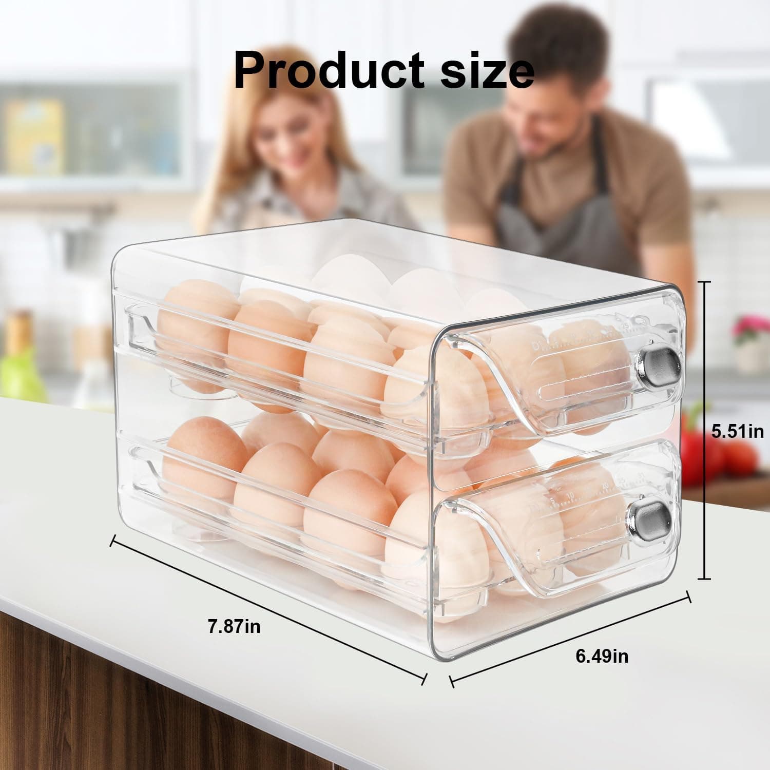 Obsoorth refrigerator egg organizer detail view 1