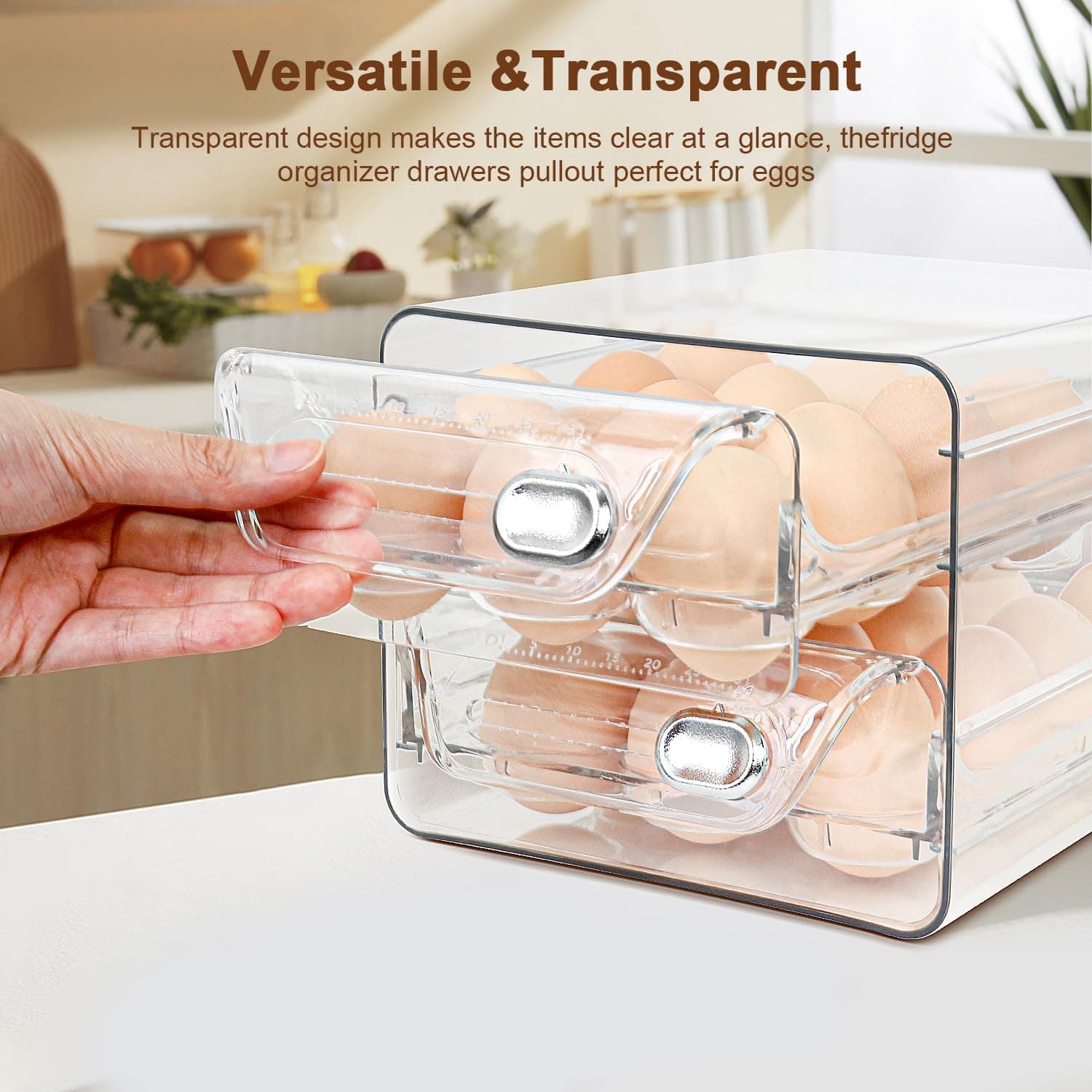 Obsoorth refrigerator egg organizer detail view 5