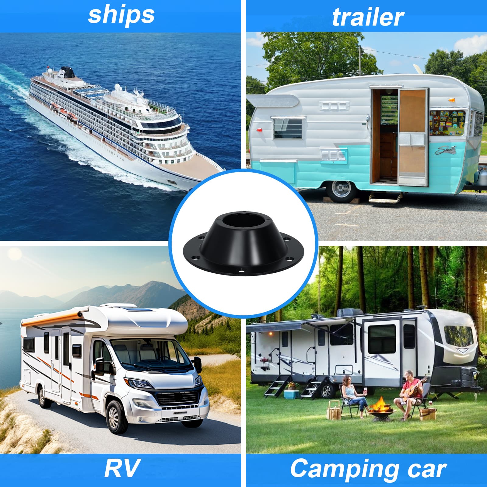 Obsoorth RV table base mount for ships, trailers, RVs and camping vehicles