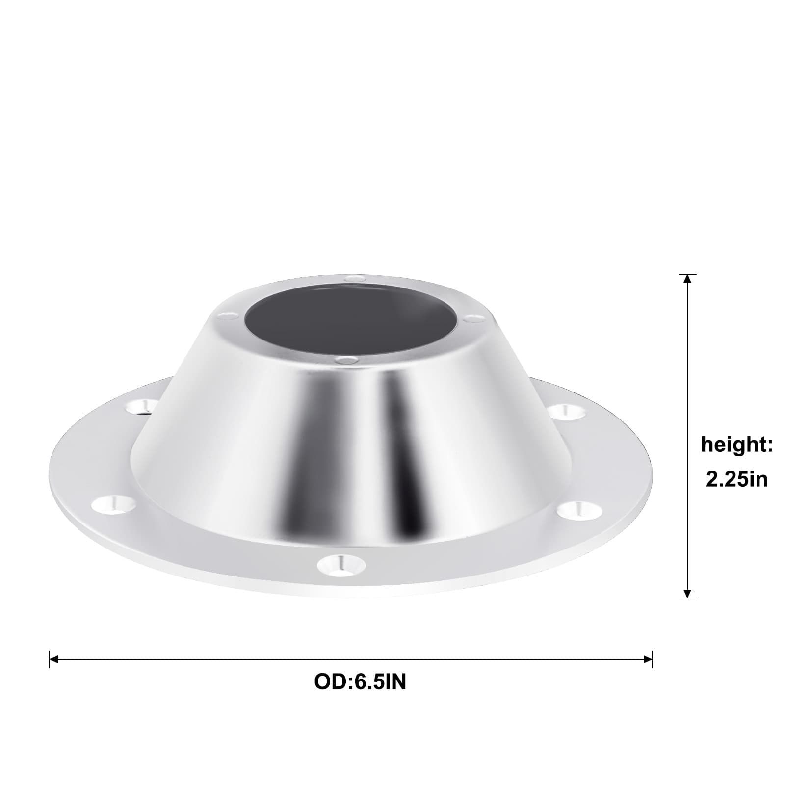 Dimensions of the silver Obsoorth RV pedestal table base mount