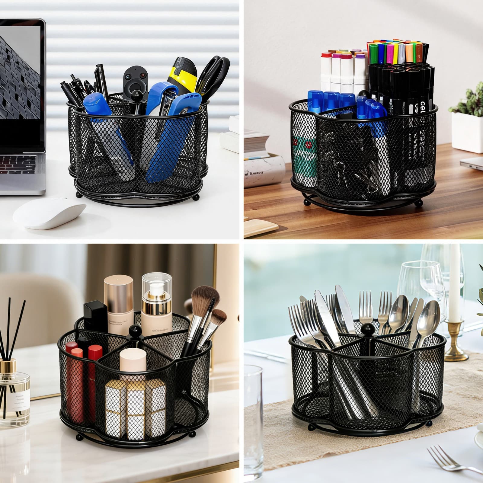 360-Degree Rotating Mesh Pen Organizer detail view 4