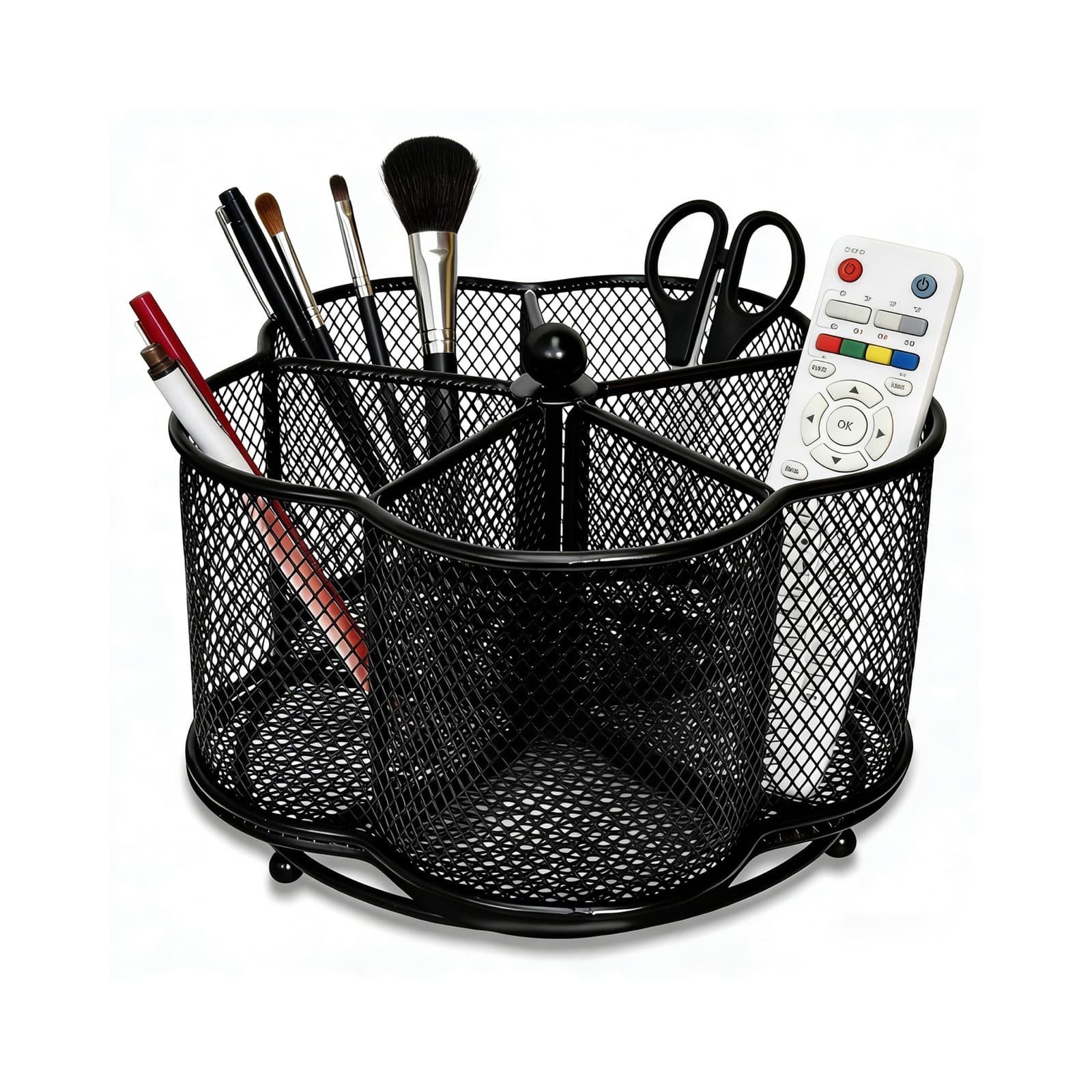 360-Degree Rotating Mesh Pen Organizer
